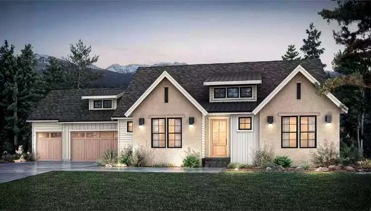 image of single story ranch house plan 11917