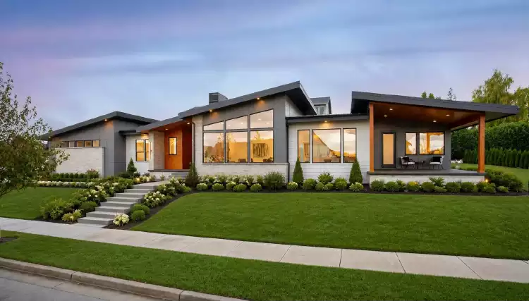 image of single story contemporary house plan 12156