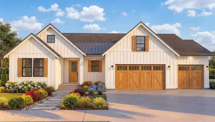 image of single story ranch house plan 7430