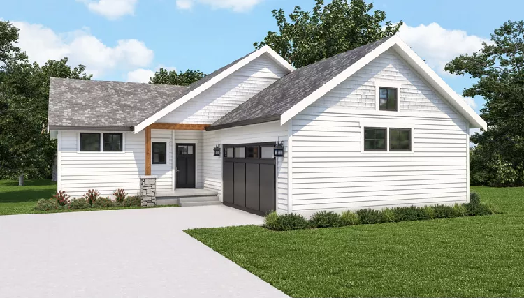 image of single story traditional house plan 8745