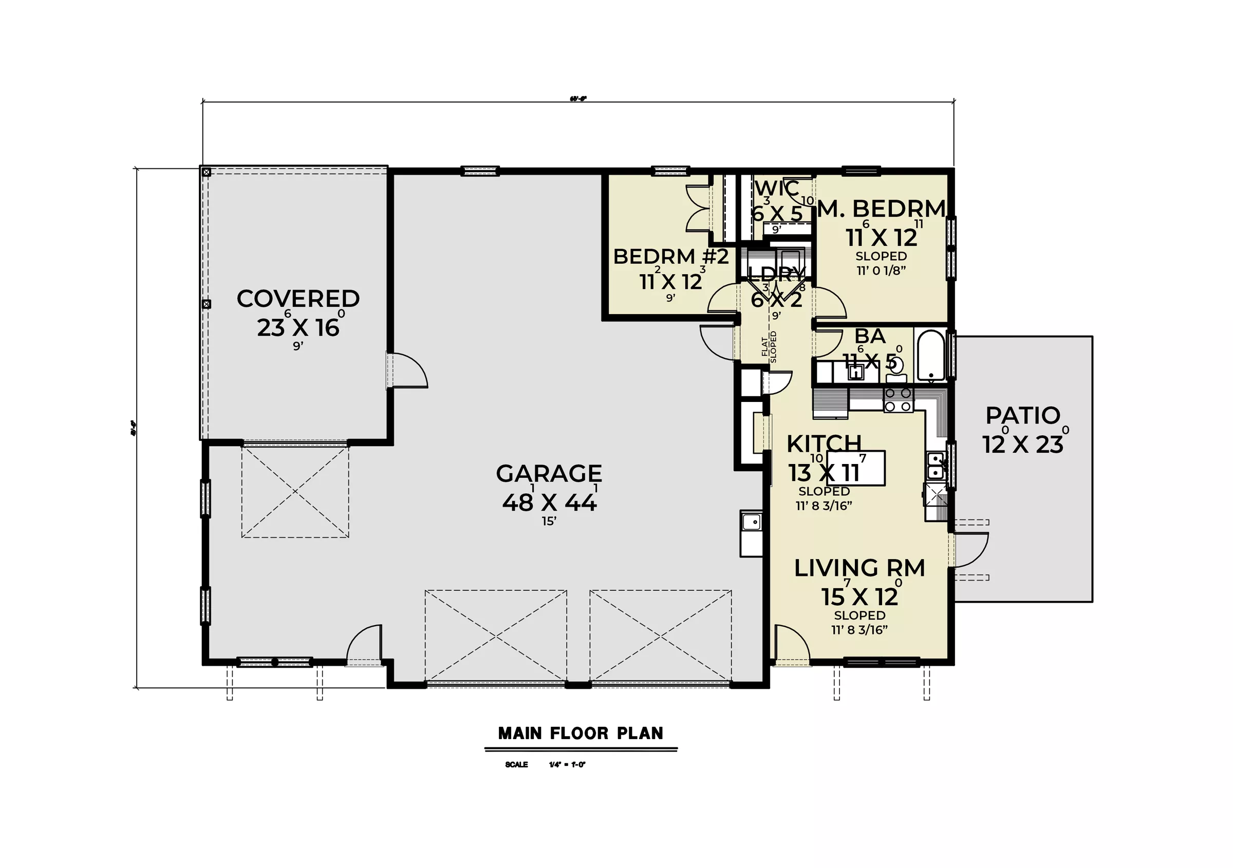 2 Bedroom Garage Farmhouse Style House Plan 8638 Ord