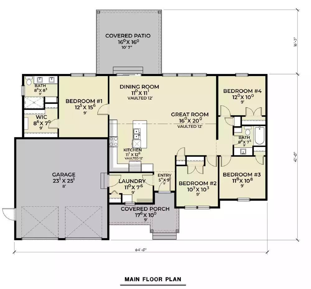 4 Bedroom Craftsman Style House Plan 8002: The Ashtone - 8002, image size:1000x930