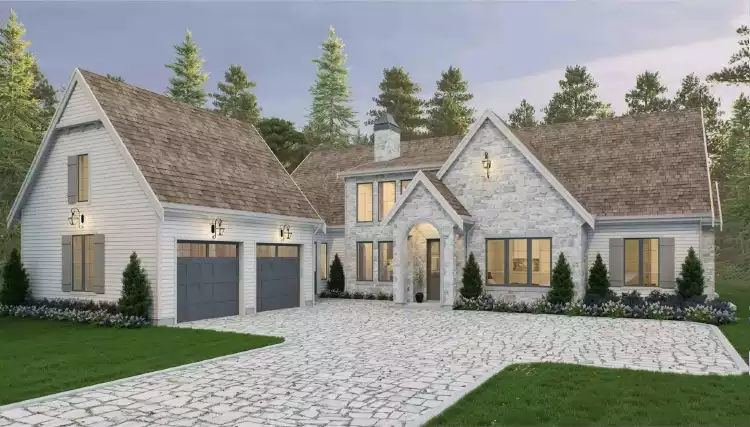 image of side entry garage house plan 12391