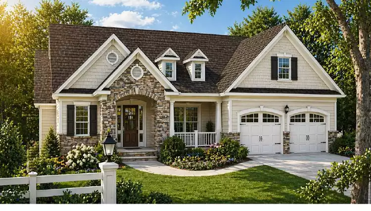image of 2 story craftsman house plan 1179