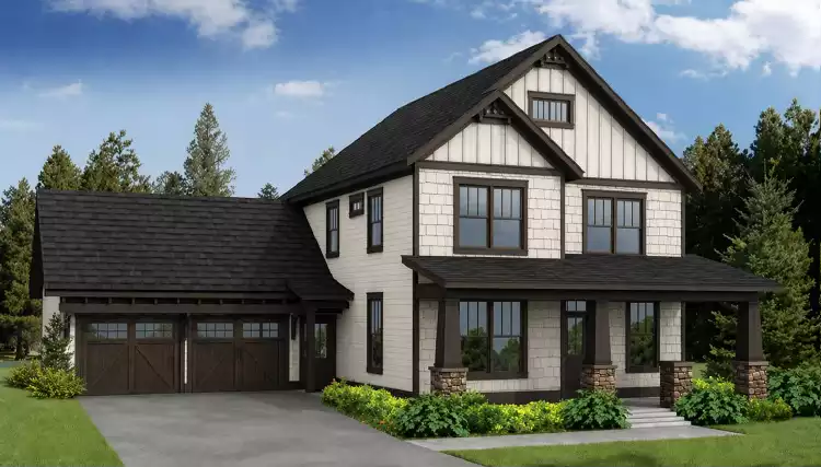image of 2 story craftsman house plan 3029