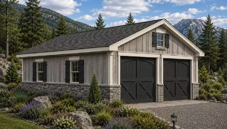 image of small craftsman house plans with garage space plan 6345