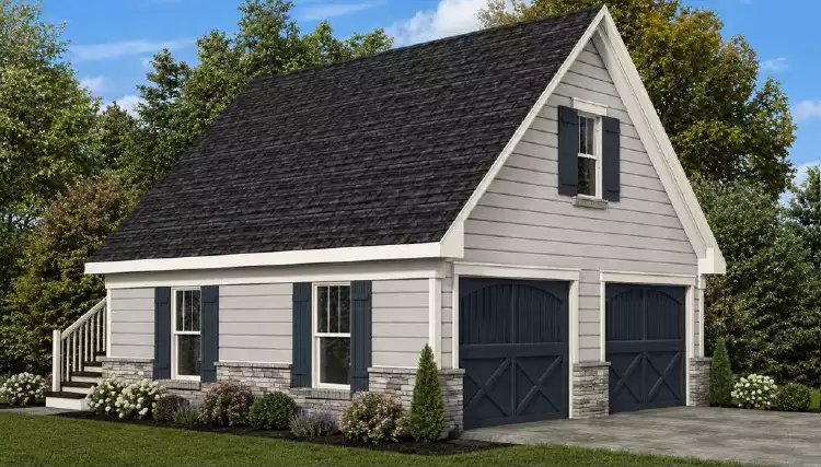 image of garage house plan 6346