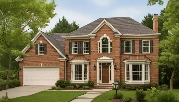 image of 2 story georgian house plan 6798