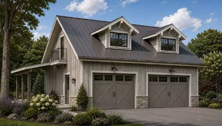image of garage house plan 8306