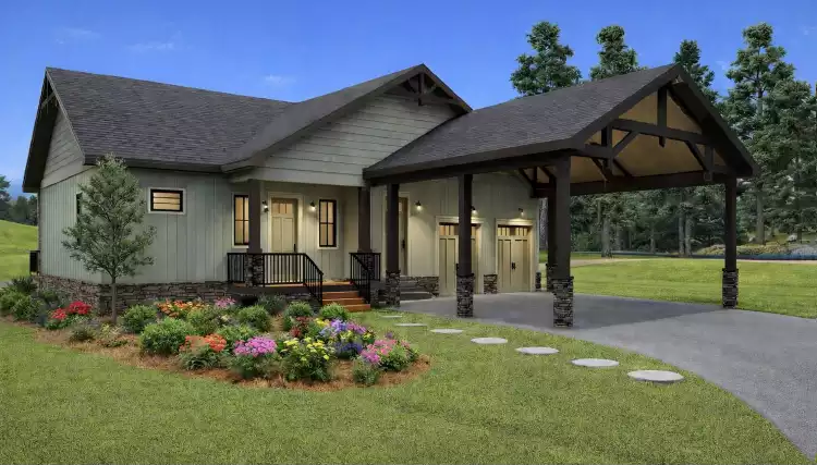 image of small ranch house plans with porches plan 9917