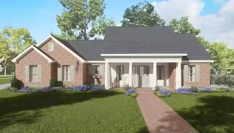 image of small modern farmhouse plan 10875