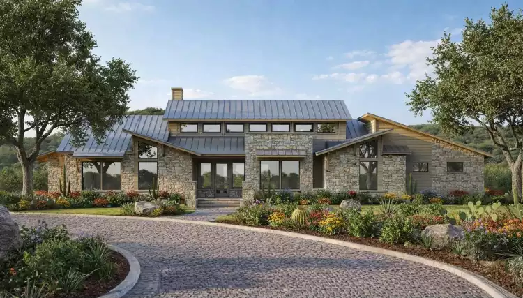 image of single story contemporary house plan 11915