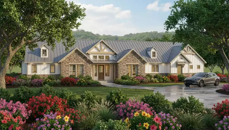 image of large craftsman house plan 12069