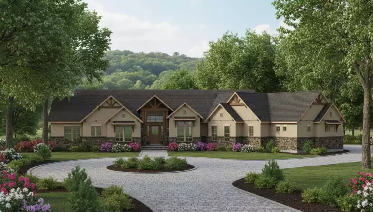 image of single story country house plan 12070