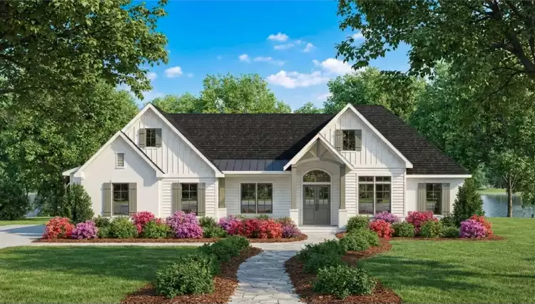 image of single story ranch house plan 12136