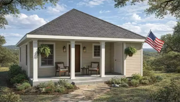 image of tiny beach house plan 12542