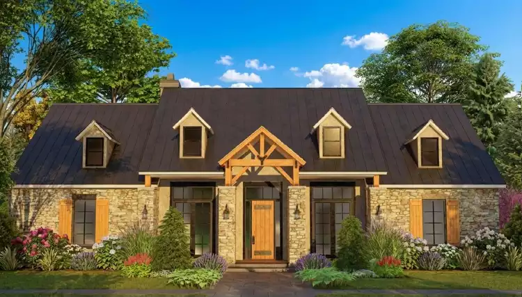 image of side entry garage house plan 1948