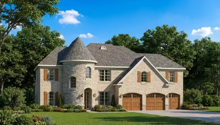 image of large lake house plan 2092