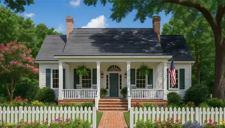 image of colonial house plan 2124