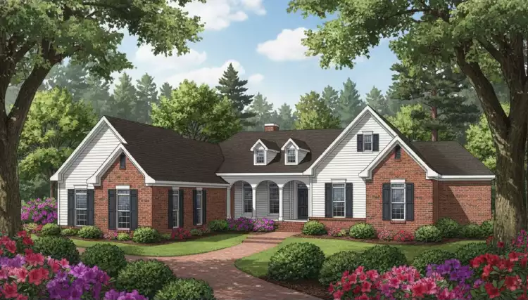 image of side entry garage house plan 2651