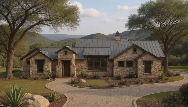 image of side entry garage house plan 3401