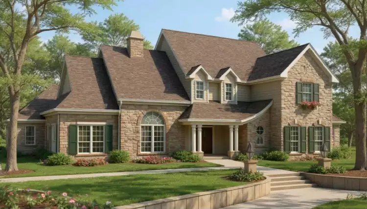 image of 1.5 story house plan 8389