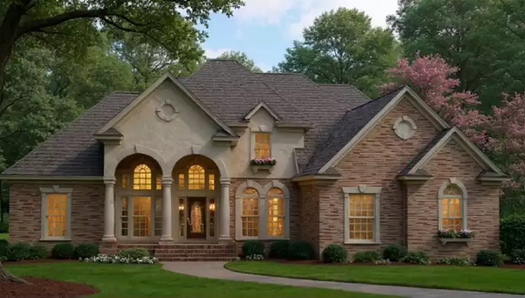 image of 2 story mediterranean house plan 8420