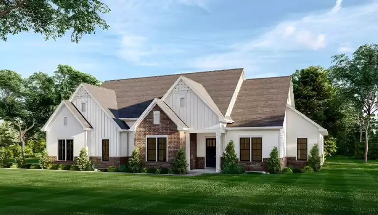 image of single story farmhouse plan 8692