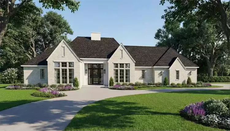 image of single story farmhouse plans with porches plan 10667