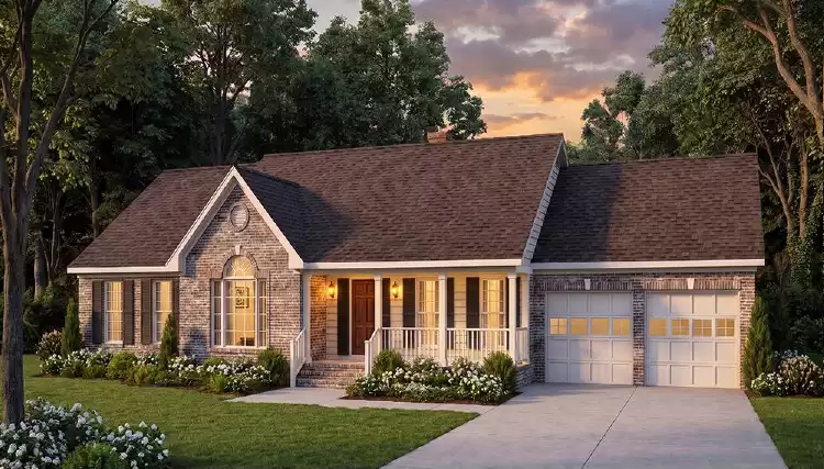 image of single story traditional house plan 3475