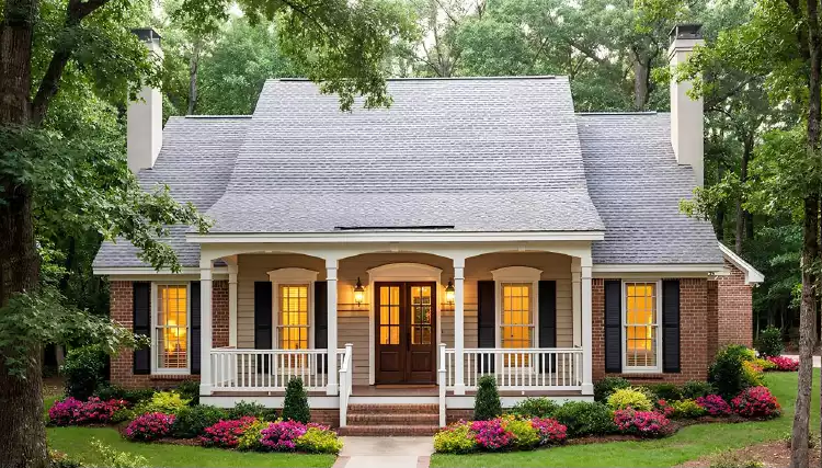 image of side entry garage house plan 3486