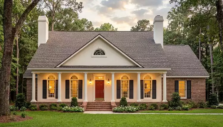 image of side entry garage house plan 3499