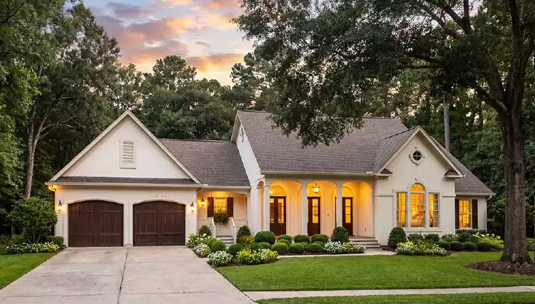 image of single story colonial house plan 3516