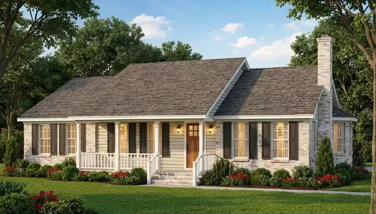 image of small colonial house plan 3523