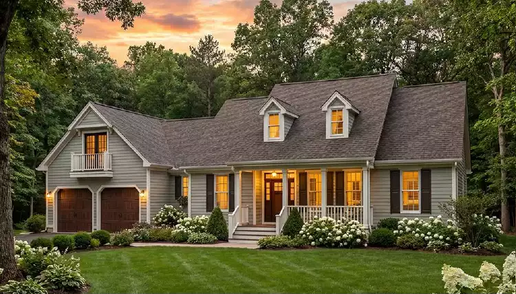 image of single story farmhouse plans with porches plan 3544