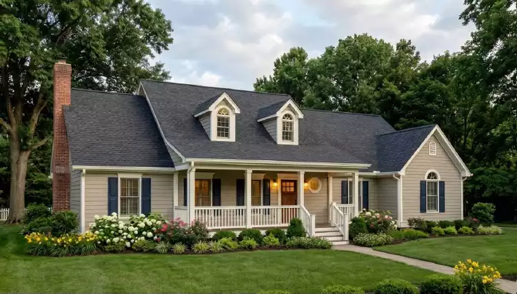 image of single story ranch house plan 3545