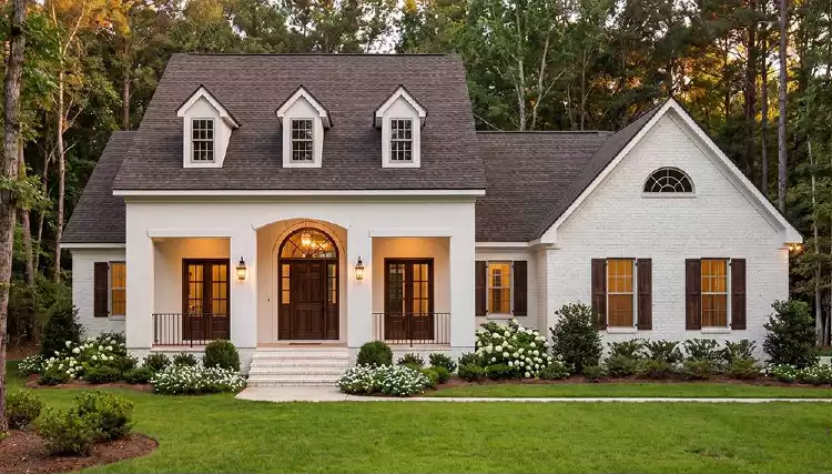 image of single story colonial house plan 3618