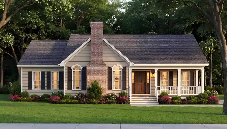 image of side entry garage house plan 3625