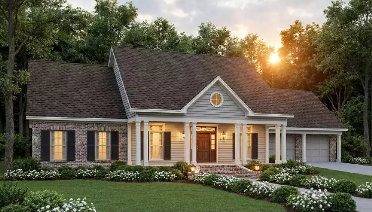 image of single story colonial house plan 3633