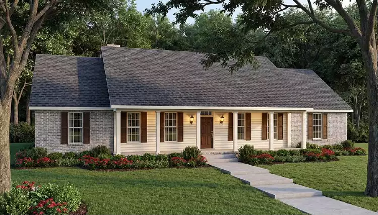 image of side entry garage house plan 5142