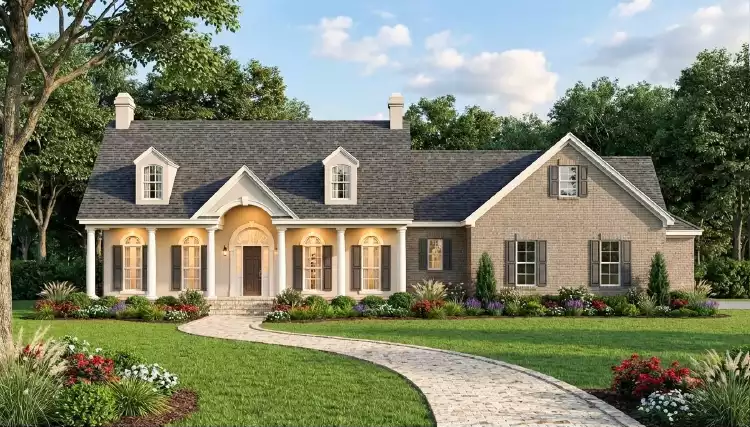 image of single story cape cod house plan 5558