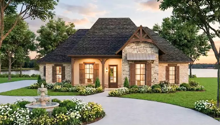 image of single story craftsman house plan 6981