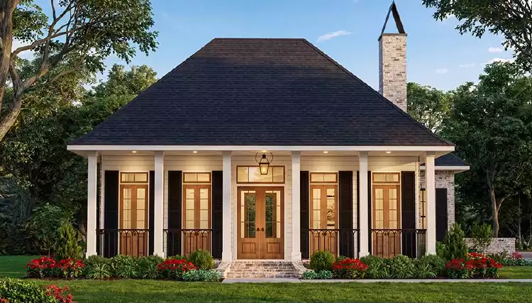 image of single story cottage house plan 7186