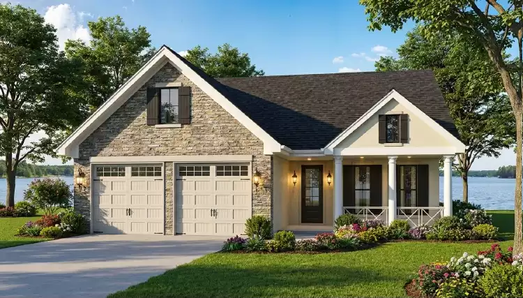 image of single story ranch house plan 7217