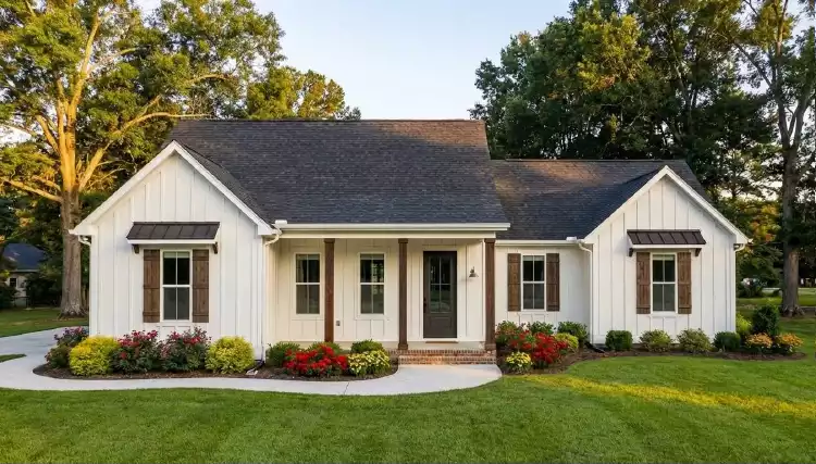 image of single story ranch house plan 7429