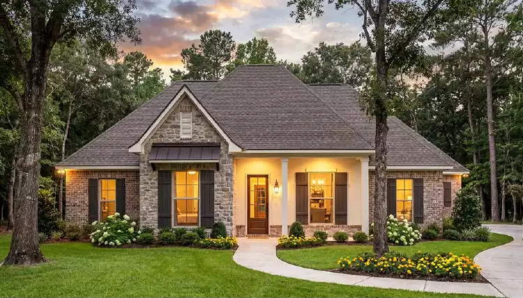 image of side entry garage house plan 7448