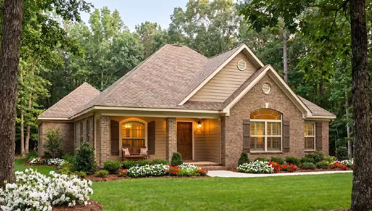 image of side entry garage house plan 7646
