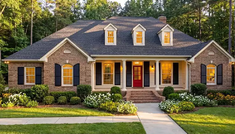 image of side entry garage house plan 7648
