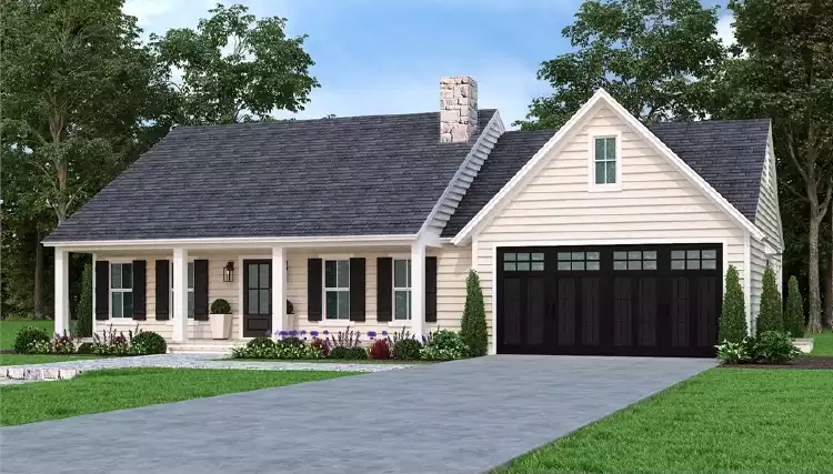 image of small farmhouse plans with garage plan 7672