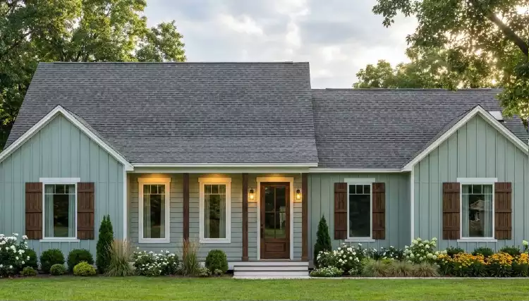 image of single story farmhouse plan 8659